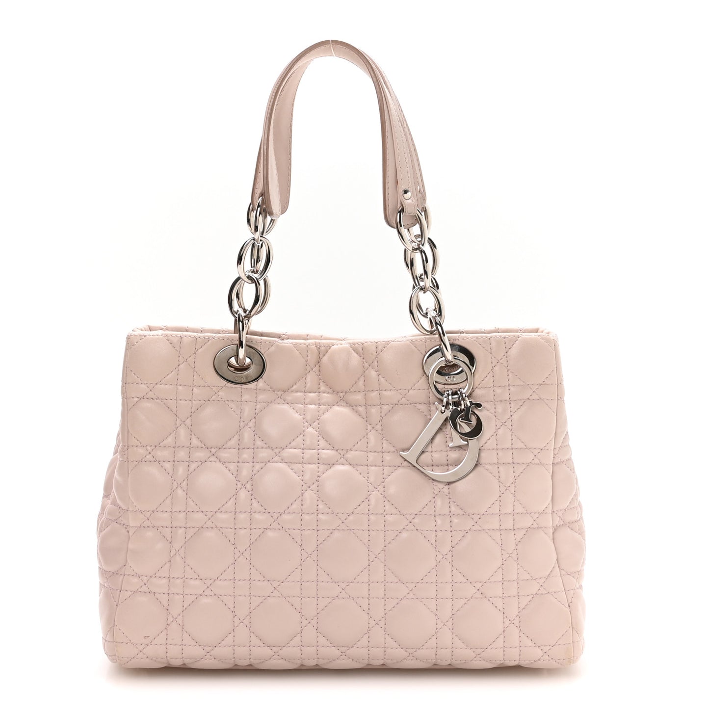Lambskin Cannage Small Dior Soft Zipped Shopping Tote Light Pink