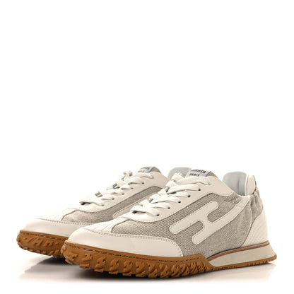 Hermes H Canvas Nappa Jet Sneakers 38.5 White Prunoir 4 of 9