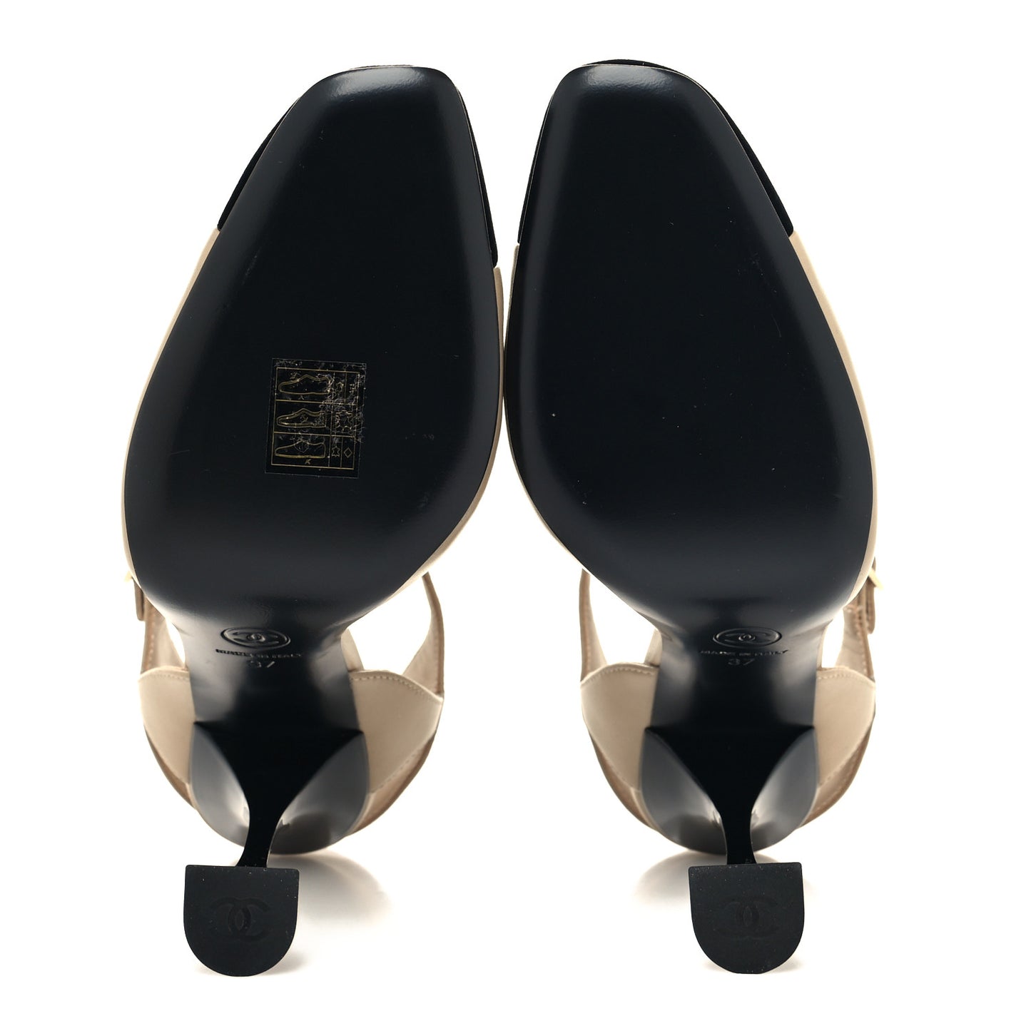 Lambskin Velvet Cap Toe Logo Pumps 37 Beige Black