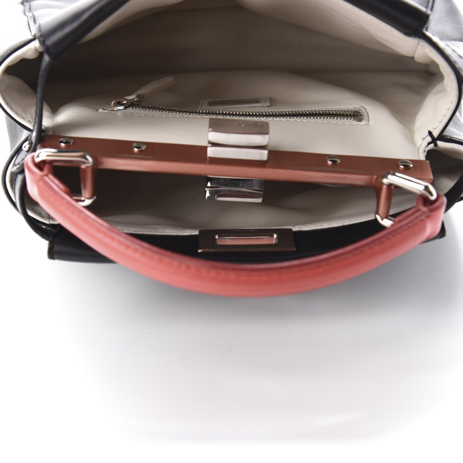 Fendi Nappa Colorblock Mini Peekaboo Iconic Satchel Black White Ecstasy 5 of 15