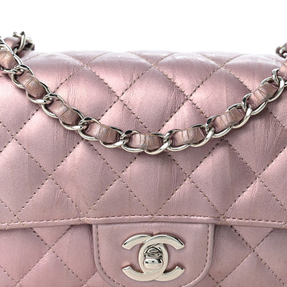 Chanel Metallic Calfskin Quilted Mini Rectangular Flap Pink 8 of 12