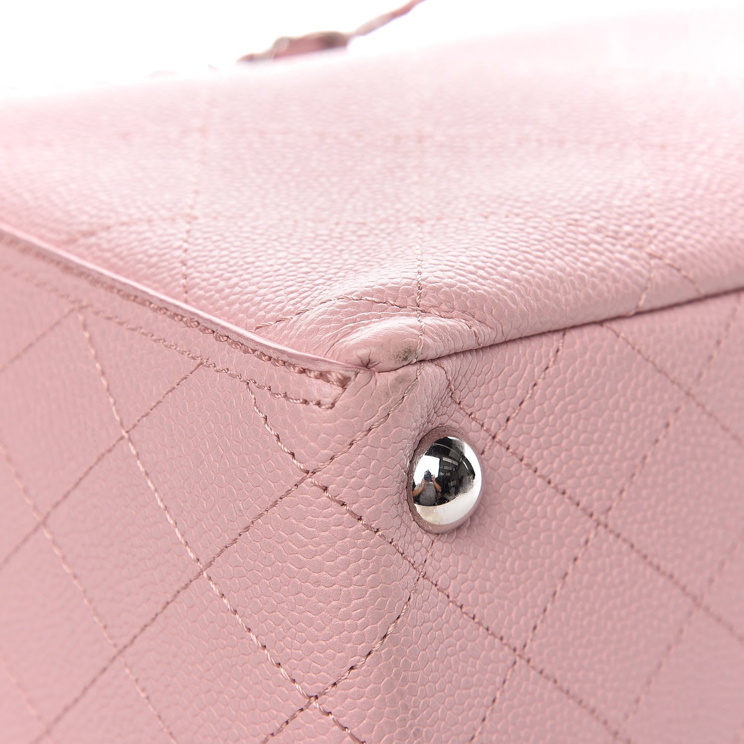 Chanel Grained Calfskin Small CC Pocket Tote Pink 7 of 12