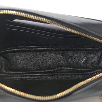 Saint Laurent Canvas Calfskin Leopard Print Monogram Mini Lou Camera Bag Brown 4 of 8