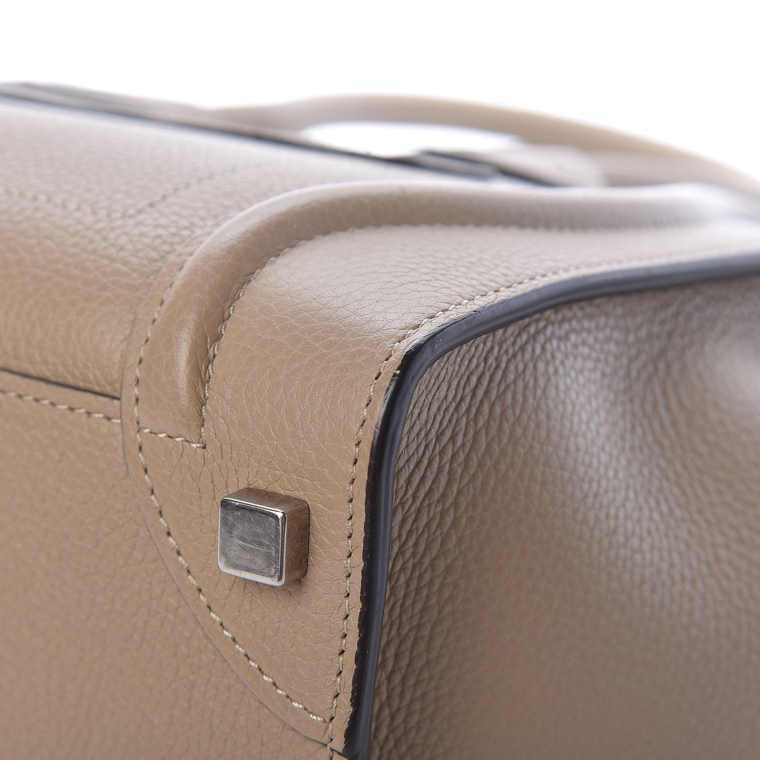 Celine Drummed Calfskin Micro Luggage Dune 11 of 13