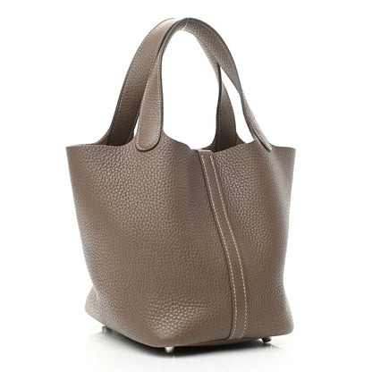 Hermes Taurillon Clemence Picotin Lock 18 PM Etoupe 3 of 10