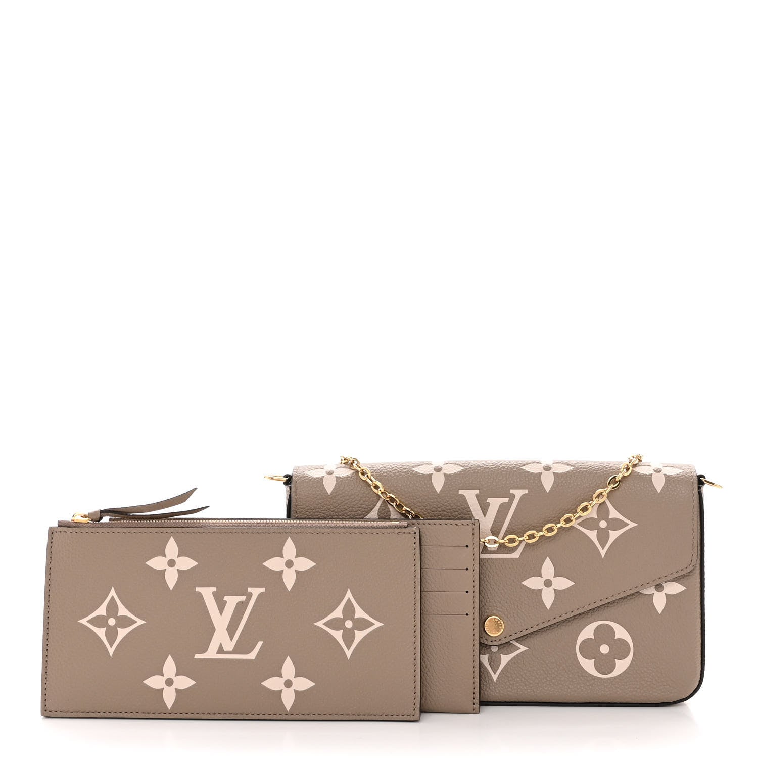 Louis Vuitton Empreinte Monogram Giant Felicie Pochette Tourterelle Creme 1 of 9