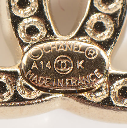 Chanel Crystal CC Earrings Gold 4 of 5