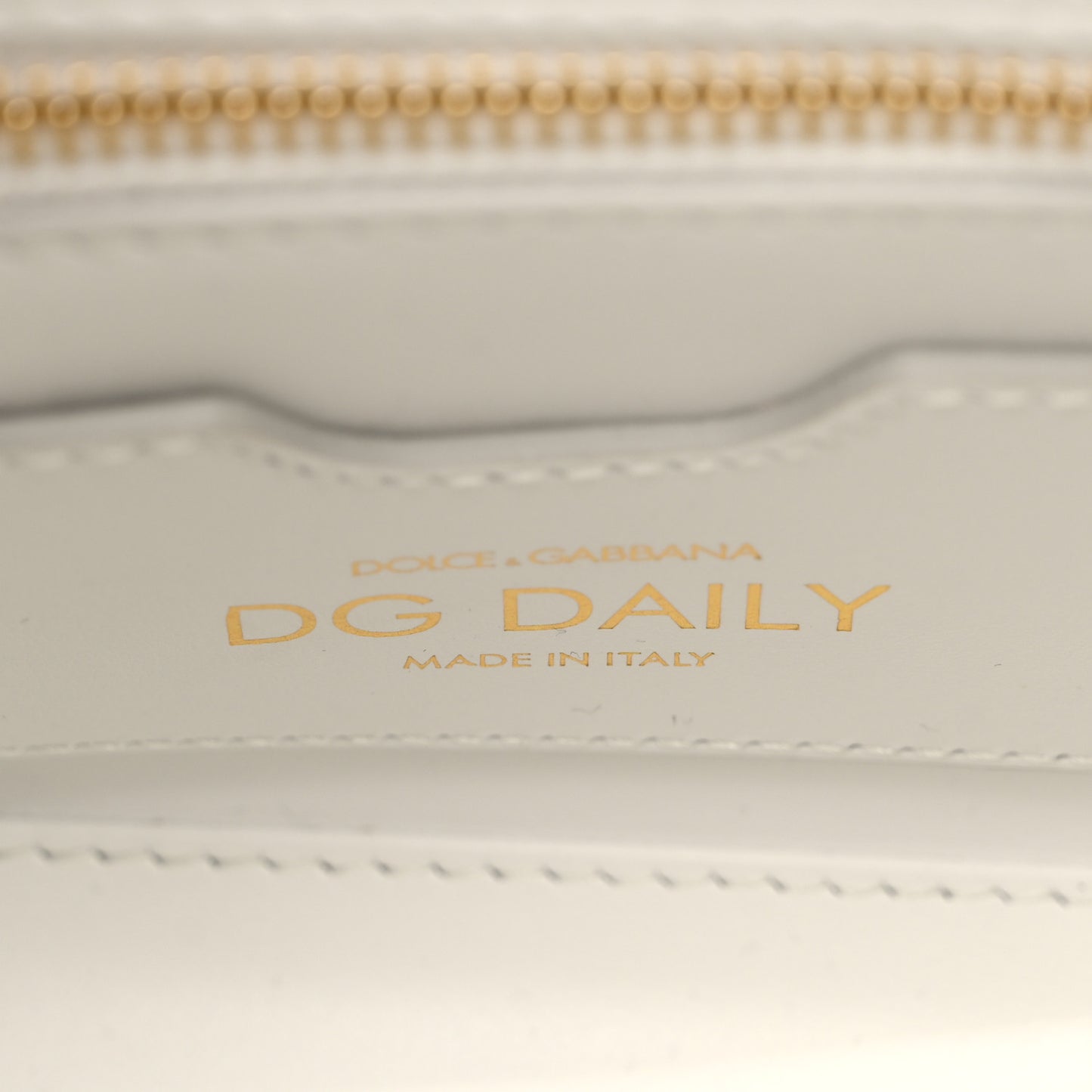 Calfskin Small DG Daily Shopper Tote White