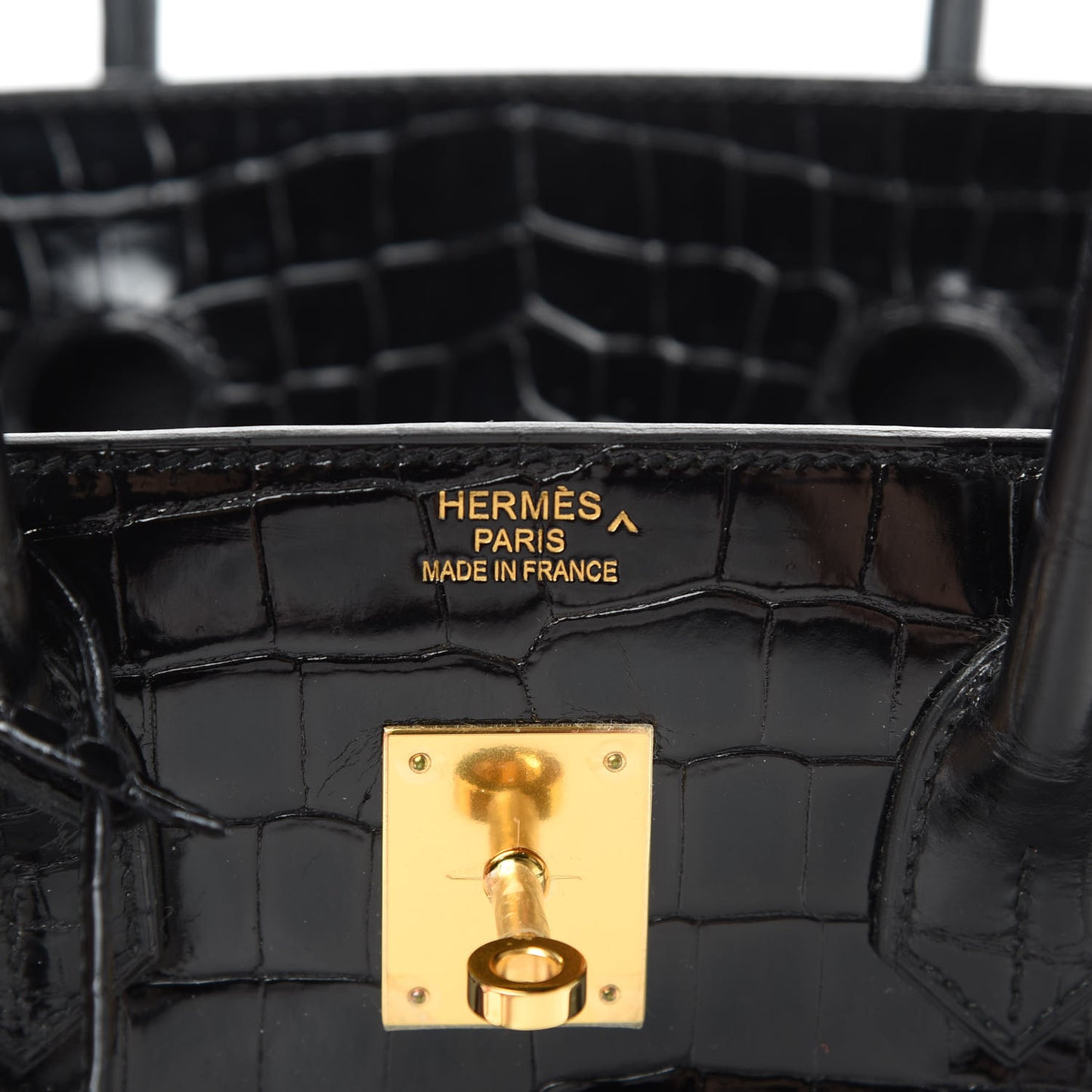 Shiny Porosus Crocodile Birkin 35 Black