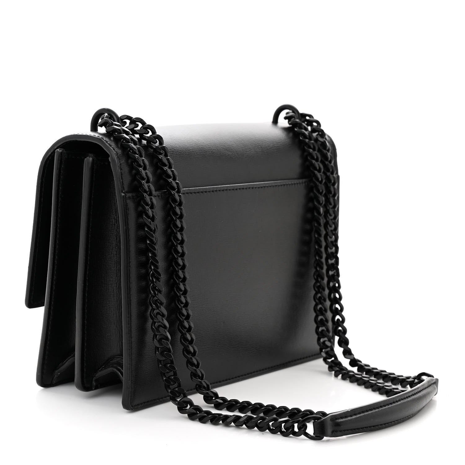 Saint Laurent Calfskin Medium Monogram Monochrome Sunset Black 3 of 10