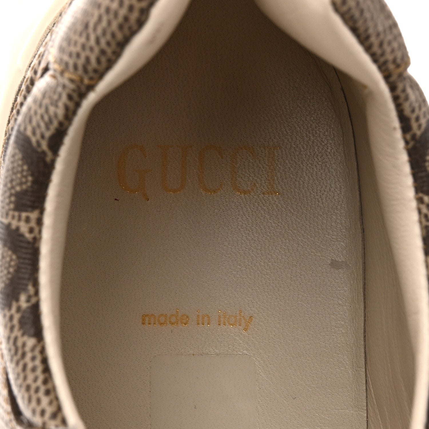 Gucci Maxi GG Supreme Monogram Gucci 100 Womens Rhyton Sneakers 37 Beige Ebony 7 of 13