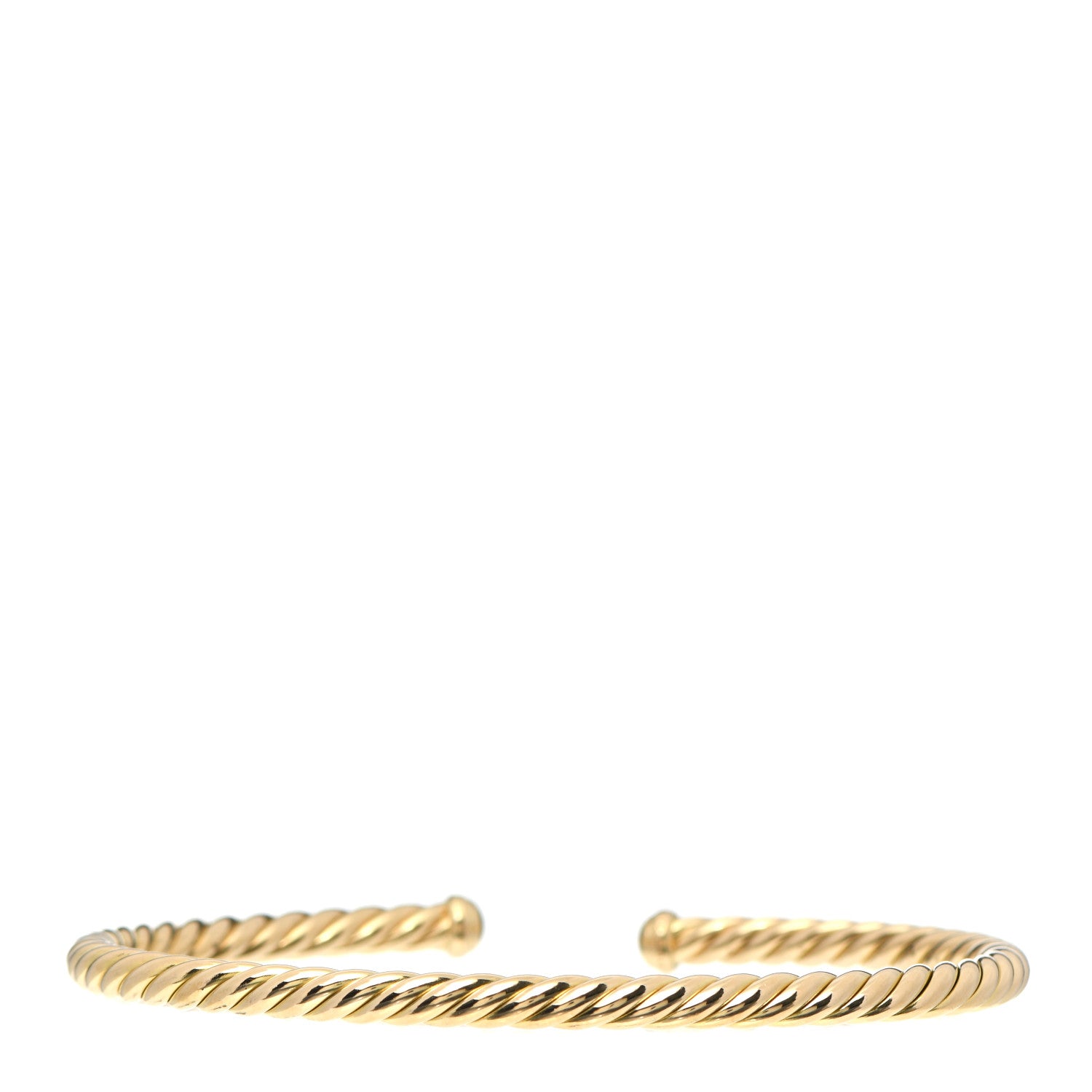 David Yurman 18K Yellow Gold 4mm Cablespira Bracelet 3 of 4