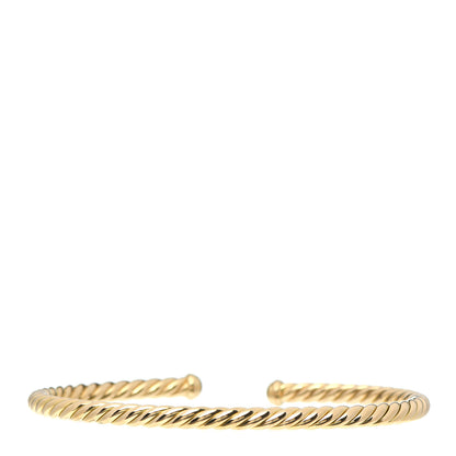 David Yurman 18K Yellow Gold 4mm Cablespira Bracelet 3 of 4