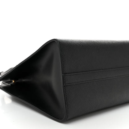 Prada Saffiano Cuir Calfskin Small Monochrome Top Handle Tote Black 8 of 9