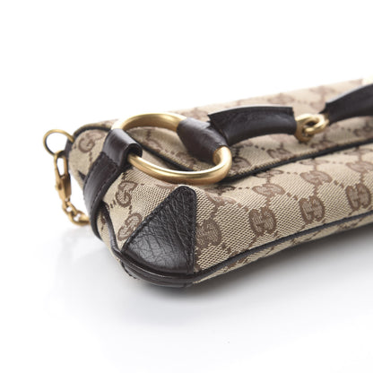 Gucci Monogram Horsebit Clutch Dark Brown 5 of 7