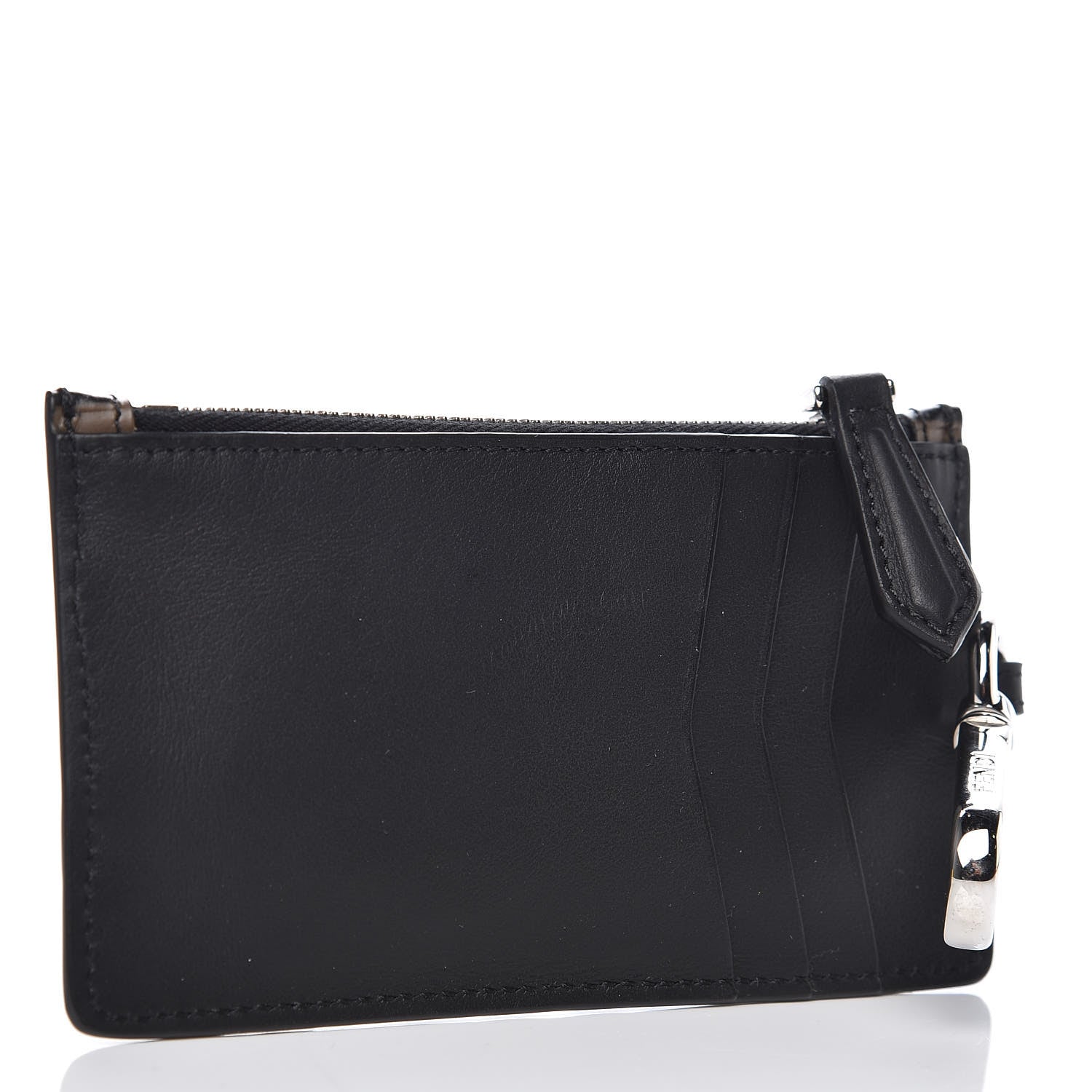 Fendi Vitello Century Bi-Color FF 1974 Embossed Coin Purse Maya Black 3 of 8