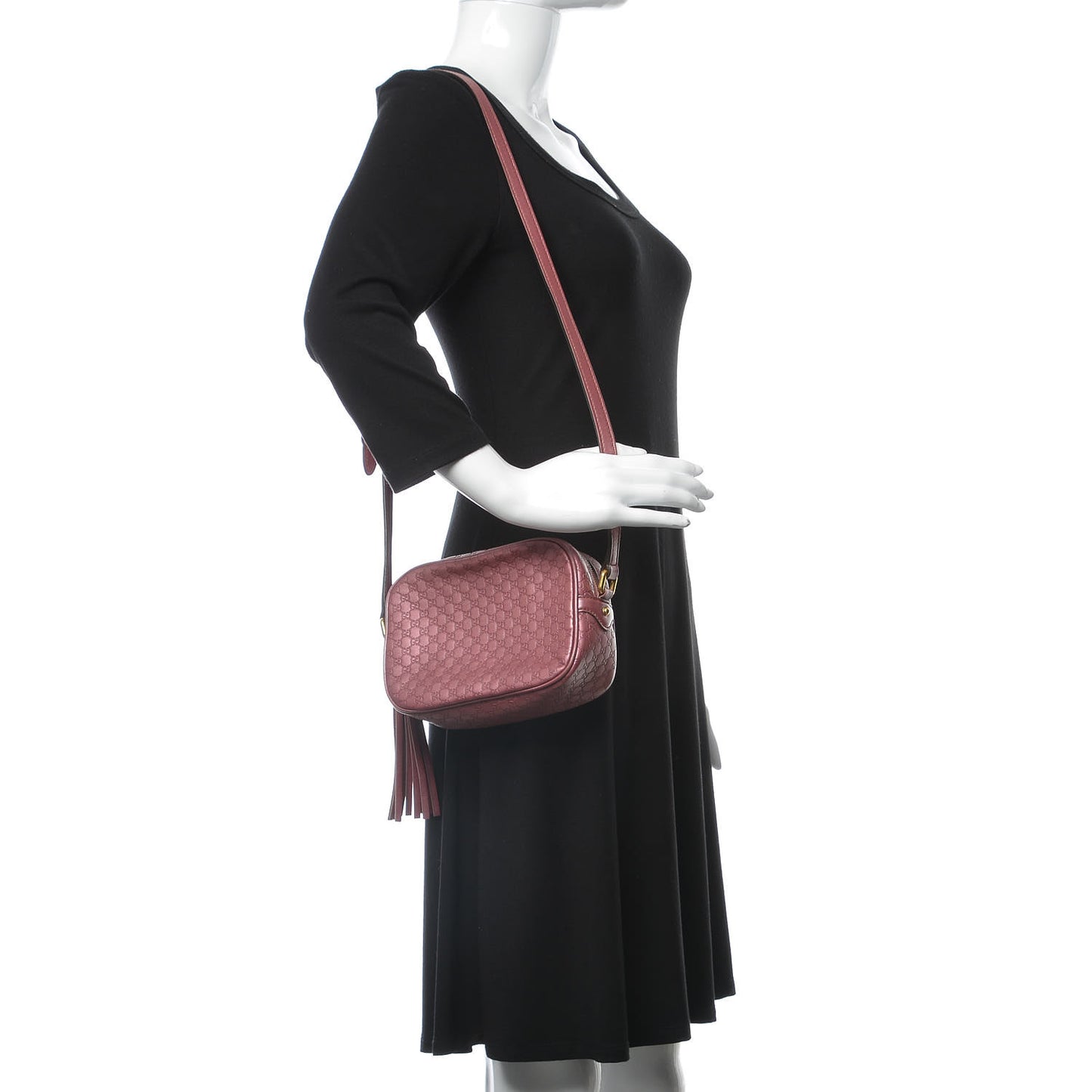 Metallic Soft Microguccissima Sunshine Disco Crossbody Bag Vintage Rose
