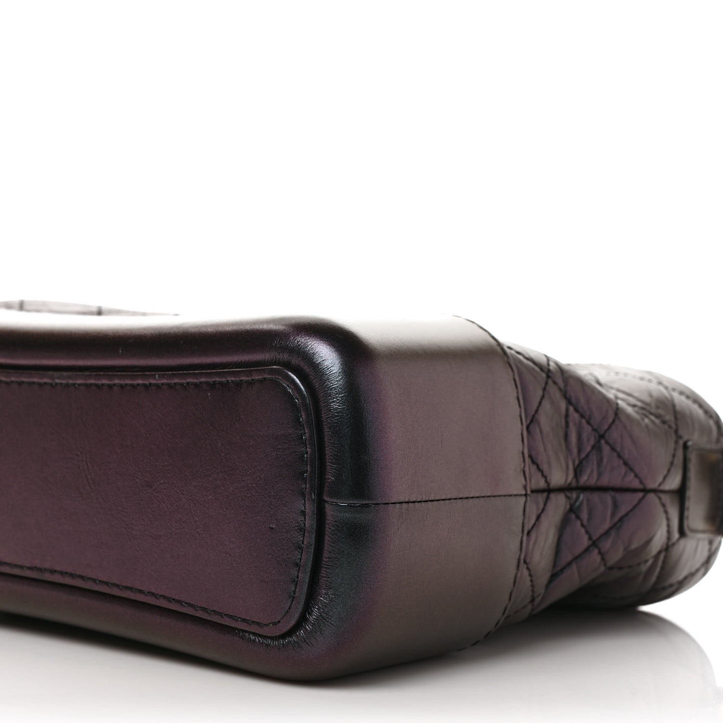 Iridescent Aged Calfskin Quilted Medium Gabrielle Hobo Black