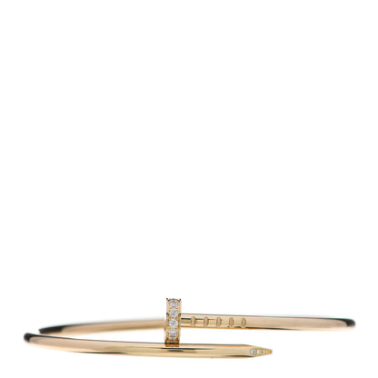 Cartier 18K Yellow Gold Diamond Small Juste Un Clou Bracelet 15 1 of 5