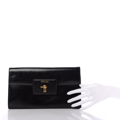 Prada Vernice Saffiano Clutch Black 2 of 7