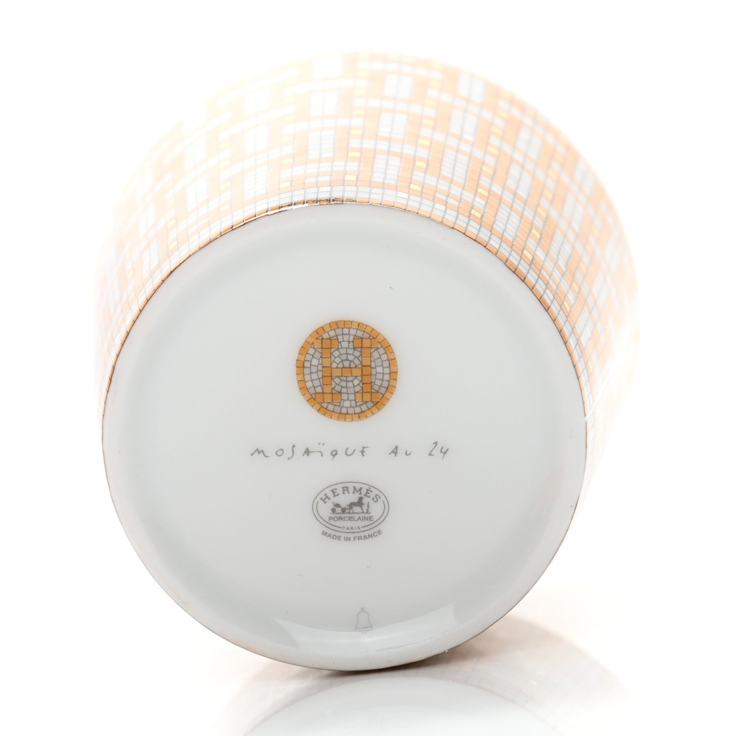 Hermes Porcelain Mosaique Au 24 Porcelain Candle Tumbler Gold 5 of 8