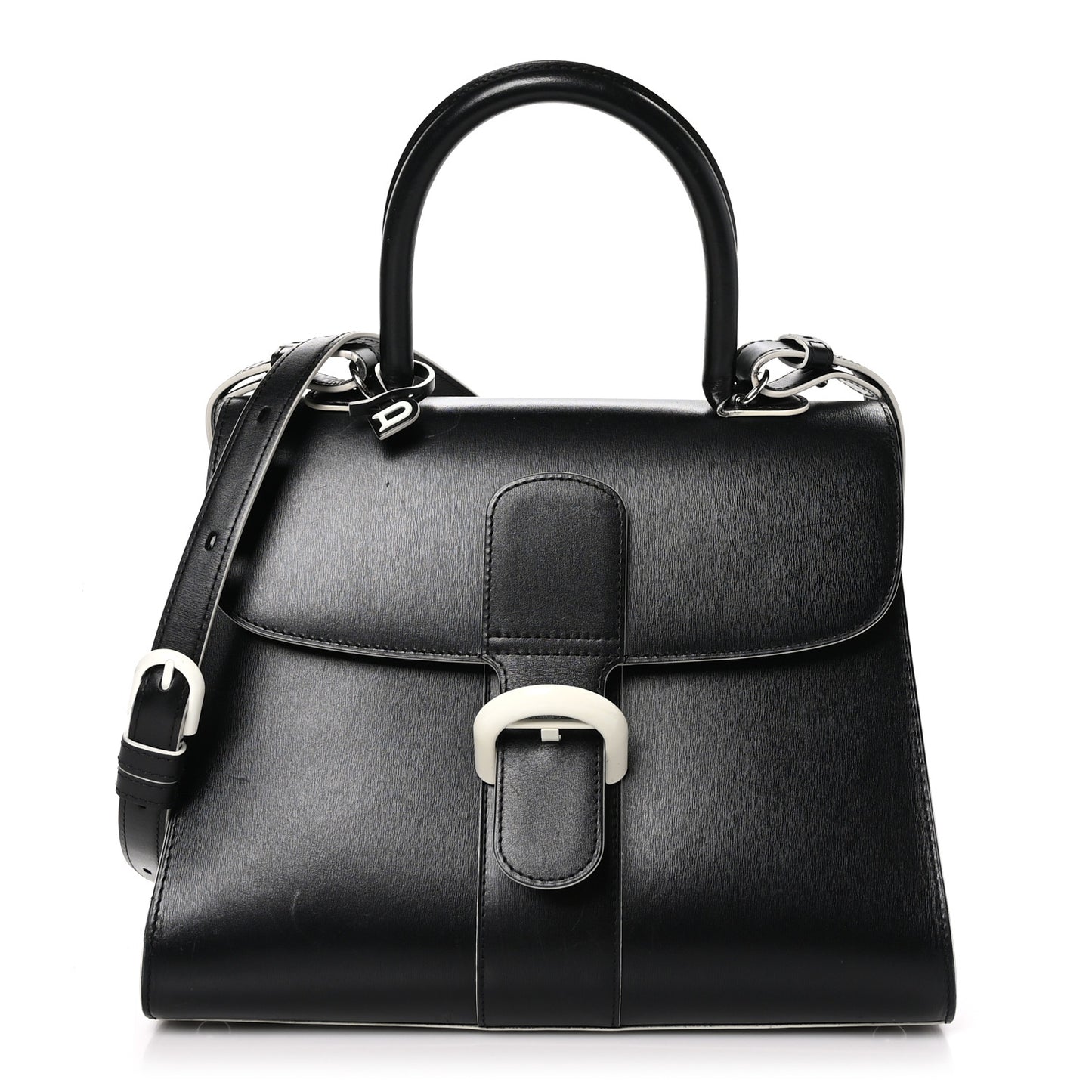 Box Calfskin MM Brillant Clouds Satchel Black Ciel