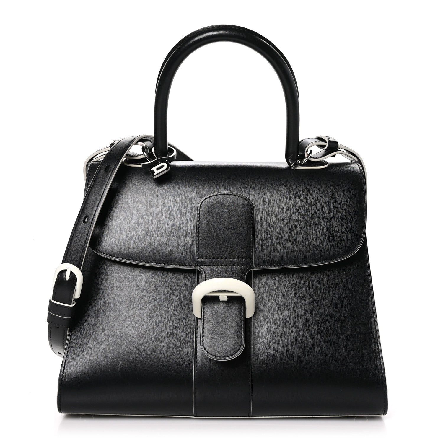 Delvaux Box Calfskin MM Brillant Clouds Satchel Black Ciel 1 of 15