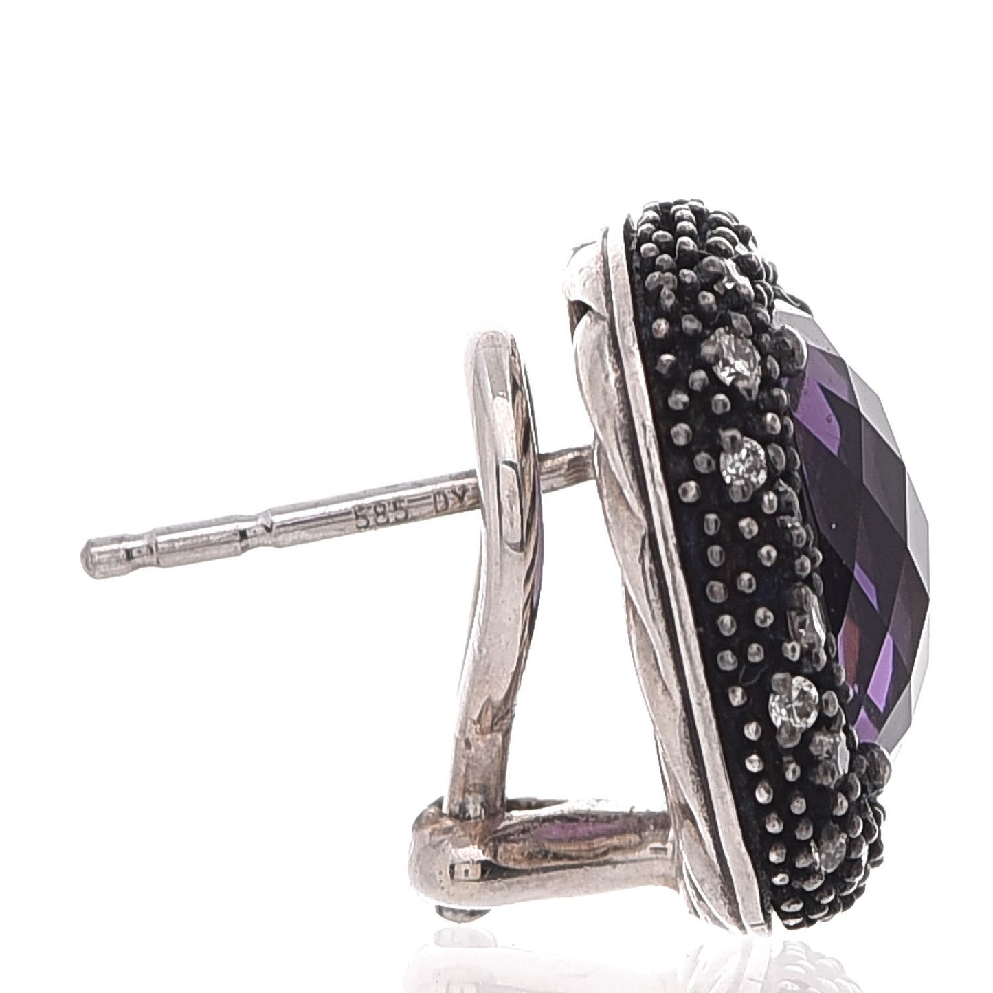 Sterling Silver Diamond Amethyst Midnight Melange Earrings