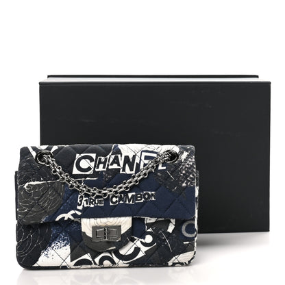 Chanel Jersey Quilted Camellia 2.55 Reissue Mini Flap Black Blue White 11 of 11