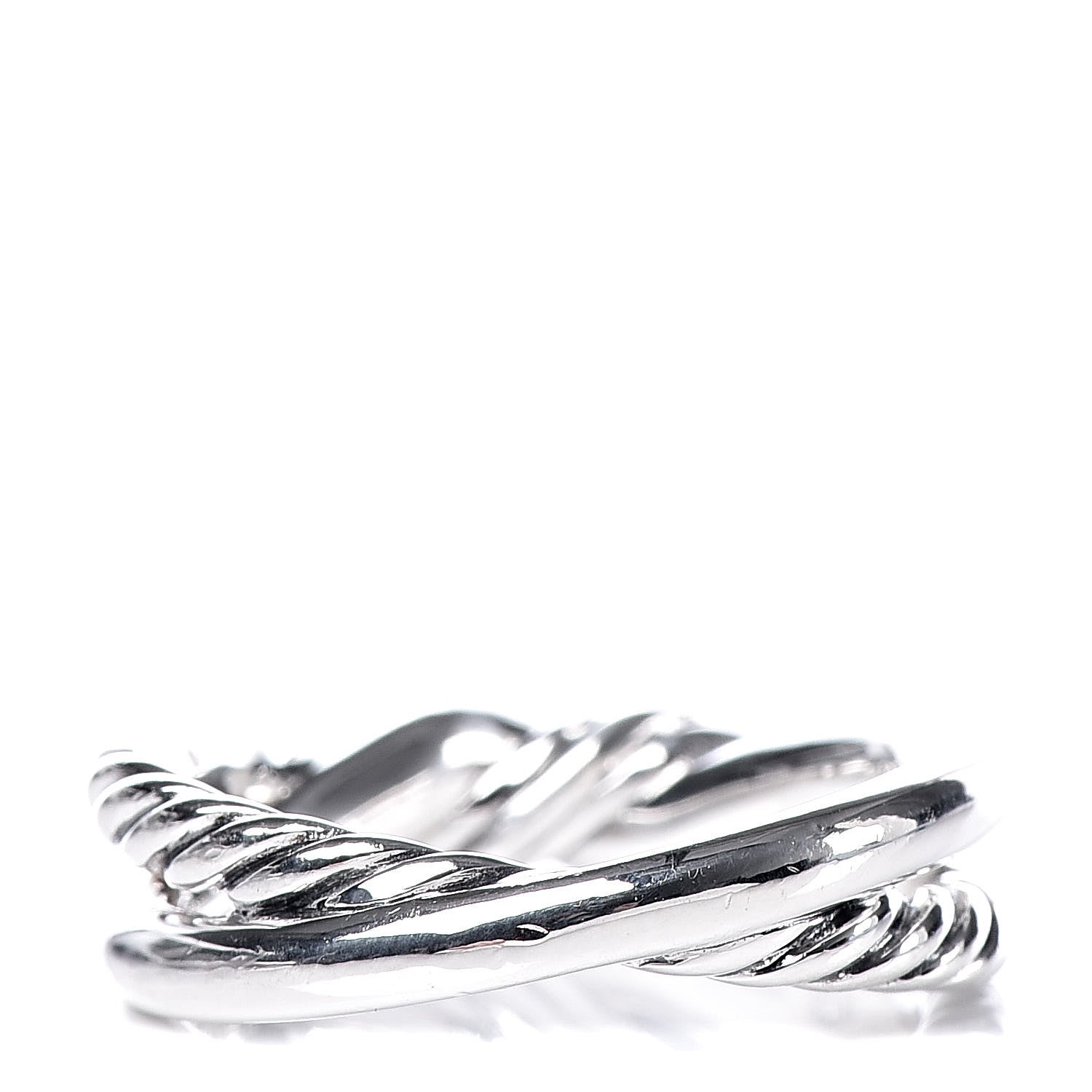 David Yurman Sterling Silver Diamond Continuance Band Ring 51 5.75 3 of 4
