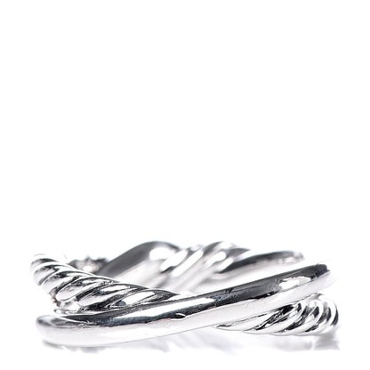 David Yurman Sterling Silver Diamond Continuance Band Ring 51 5.75 3 of 4