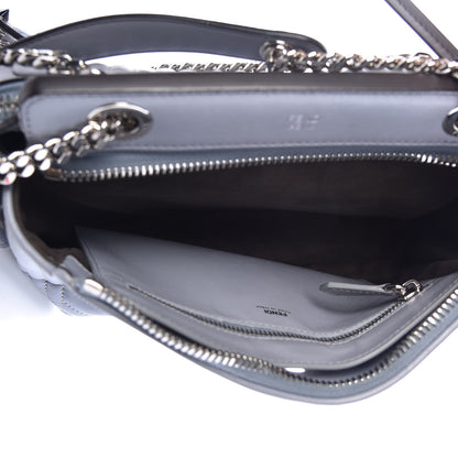 Fendi Shiny Nappa Trapuntata Small DotCom Click Chain Satchel Ardesia 6 of 9