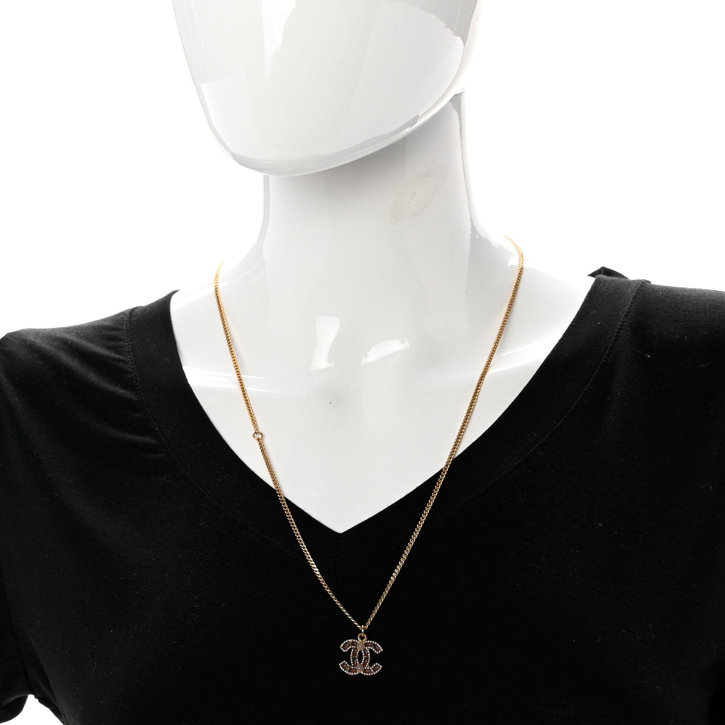 Resin CC Pendant Necklace Gold