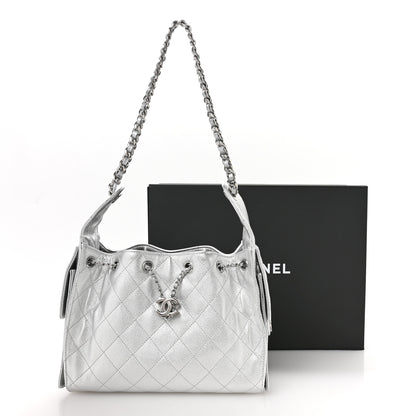 Chanel Metallic Caviar Quilted Small Chanel 25 Handbag Silver 11 of 11