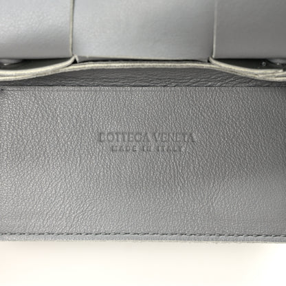 Bottega Veneta Metallic Patent Calfskin Maxi Intrecciato Extra Mini Cassette Crossbody Bag Silver 6 of 8