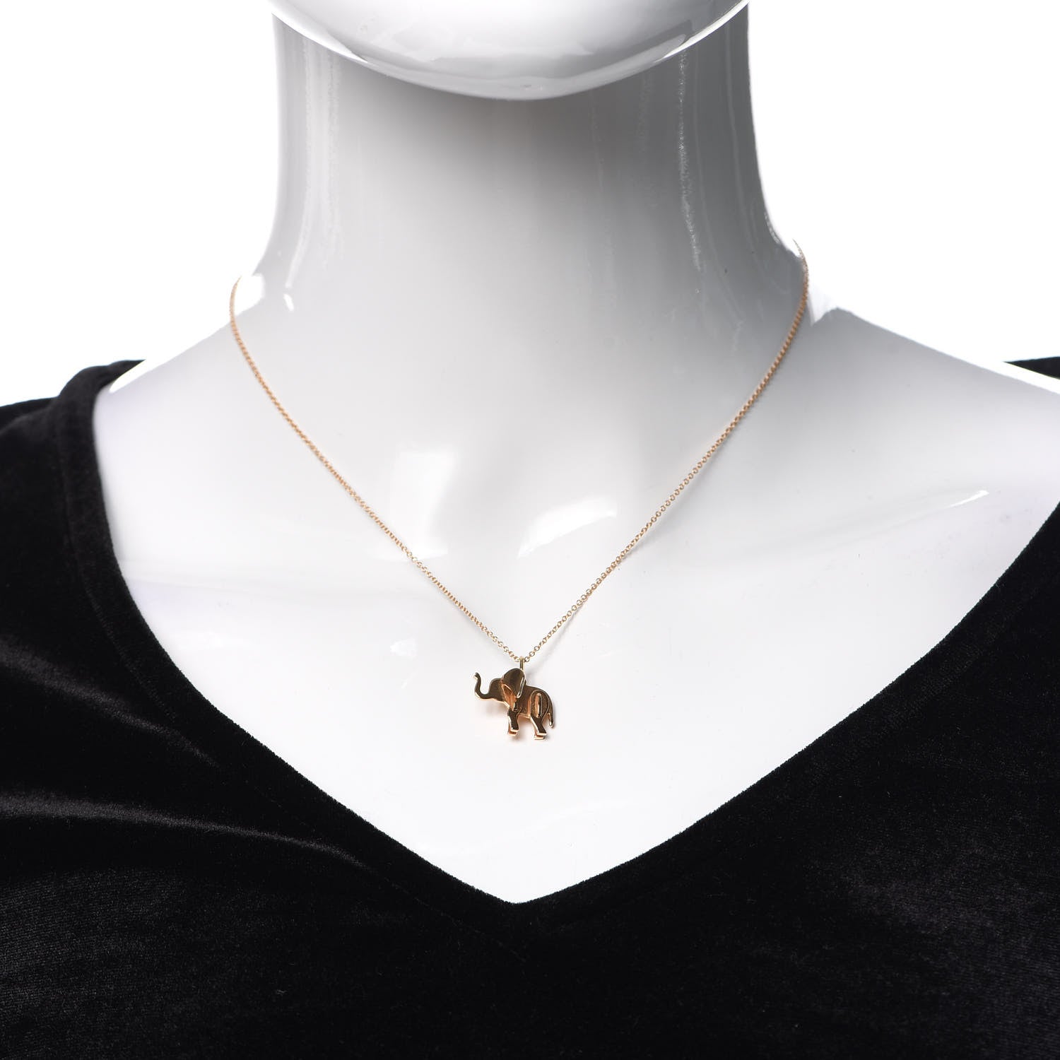 Tiffany 18K Rose Gold Mini Save The Wild Elephant Pendant Necklace 2 of 5