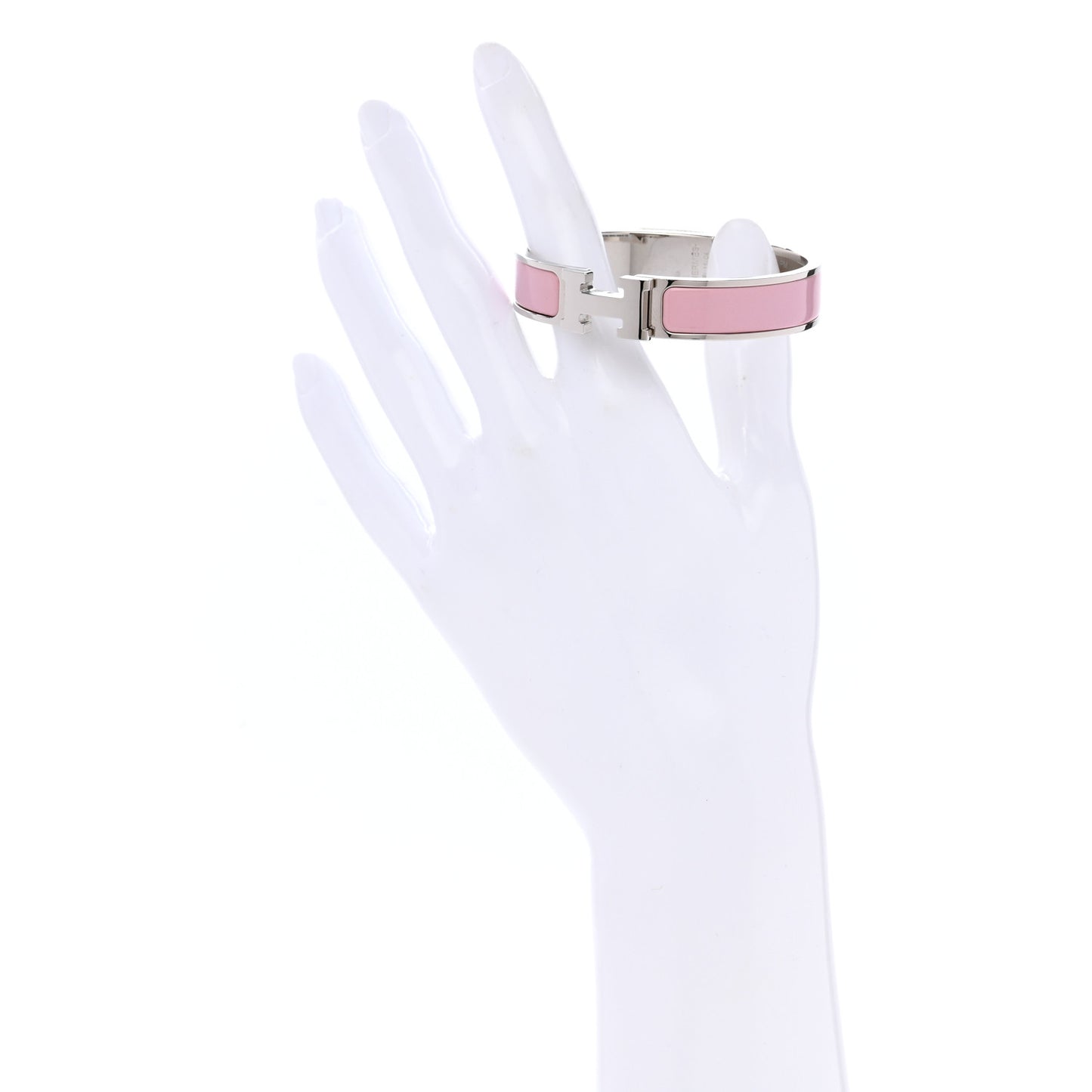 Enamel Narrow Clic Clac H Bracelet PM Rose Nacarat
