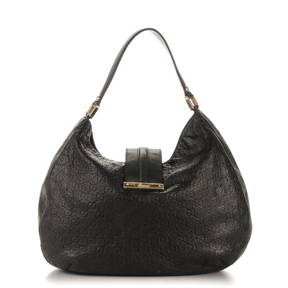 Gucci Guccissima Large New Ladies Web Hobo Black 1 of 8