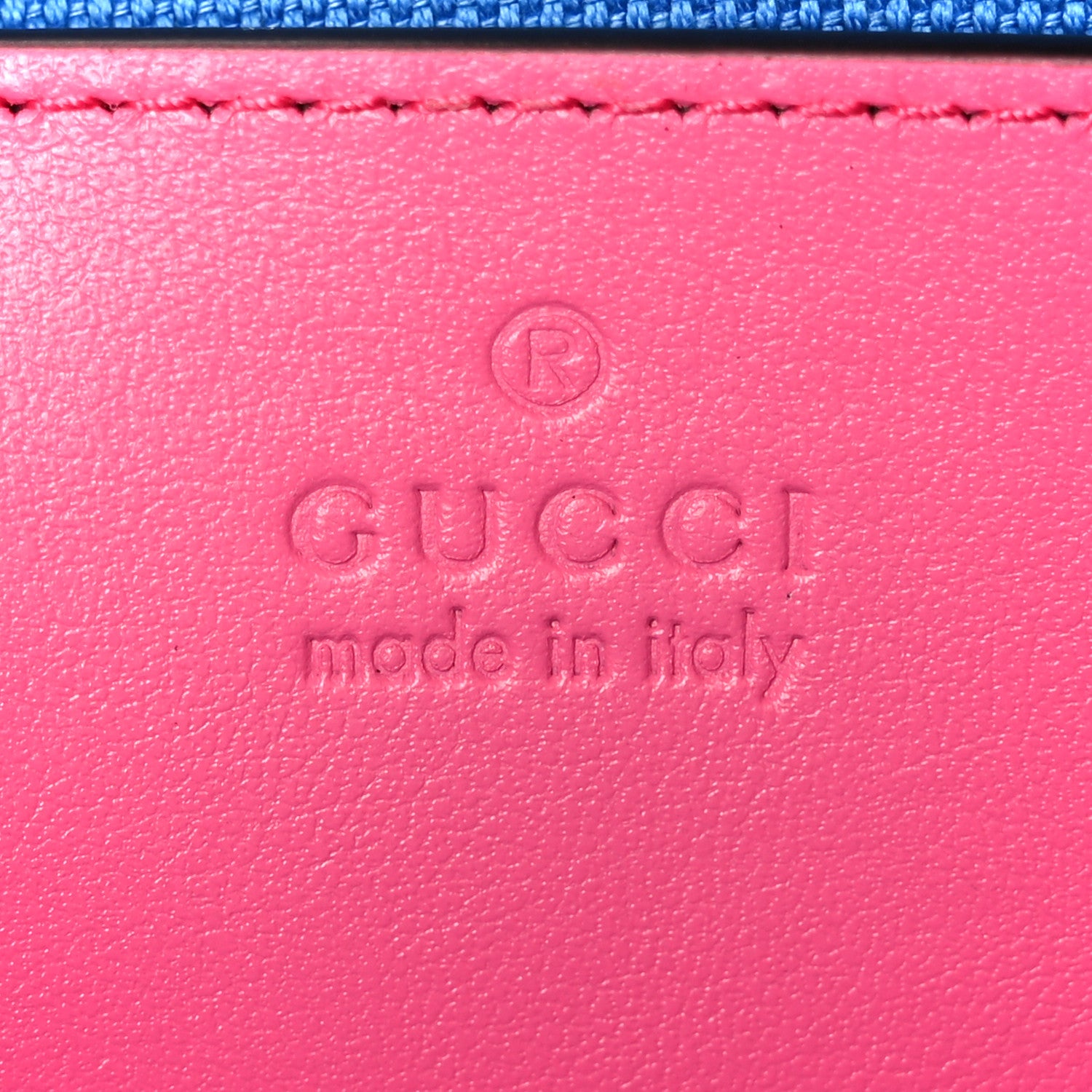 Gucci Calfskin GG Tennis Bi-Color Embossed Mini Duffle Bag Modern Fucsia Modern Blue 6 of 10