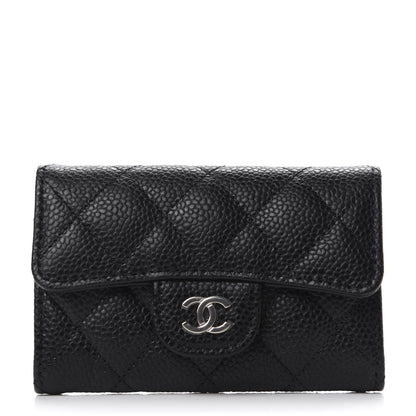 Chanel Caviar Quilted Flap Card Holder Wallet Black 1 of 9