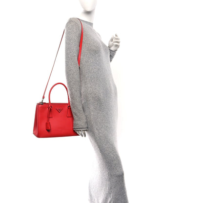 Prada Saffiano Lux Small Galleria Double Zip Tote Red 2 of 9
