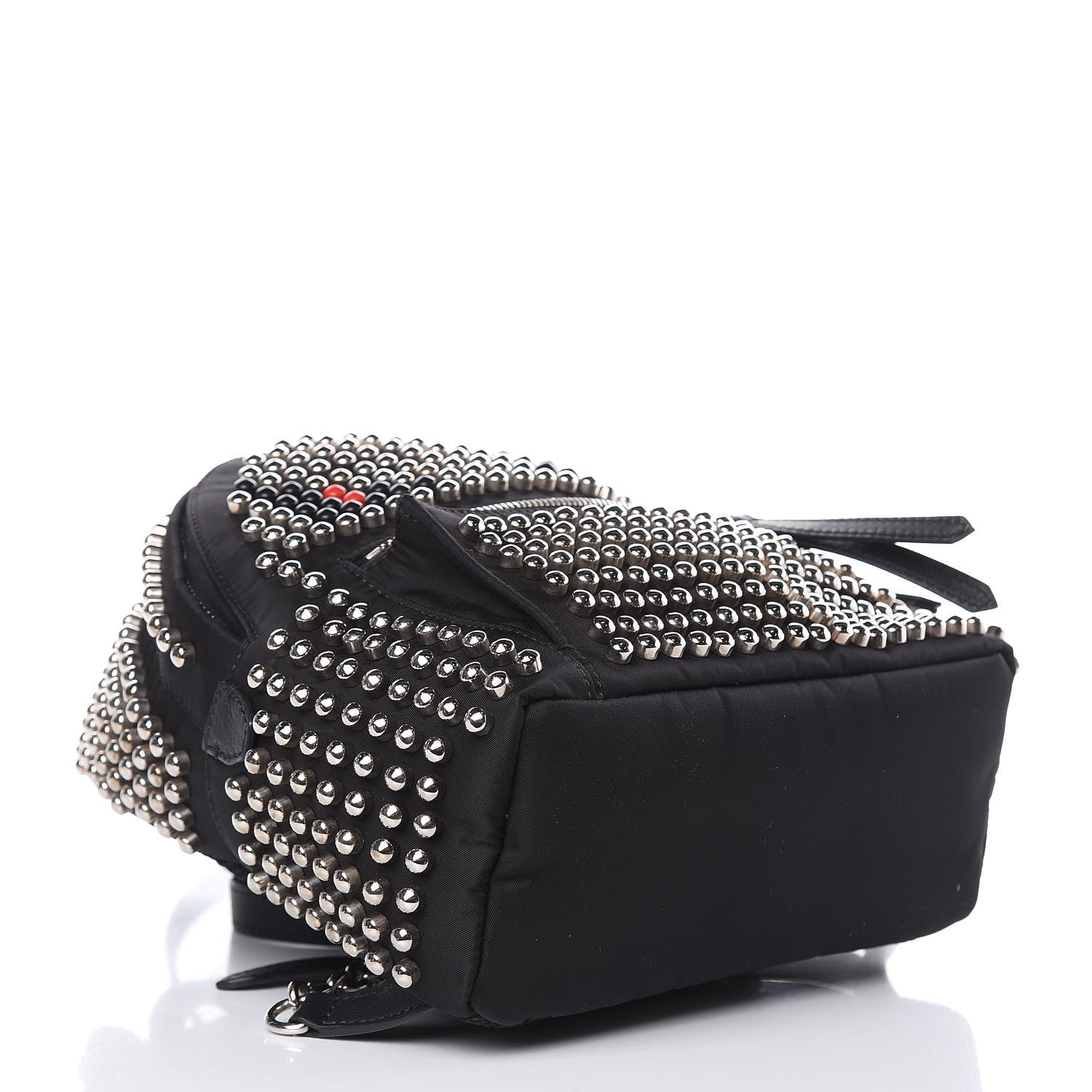 fendi monster mini studded nylon backpack Fendi Nylon Vitello Dolce Studded Monster Mini Backpack Black 409710 –  FASHIONPHILE