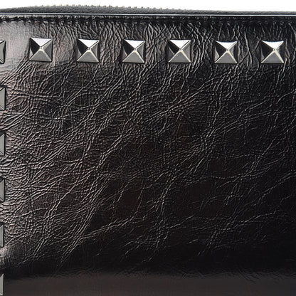 Valentino Garavani Craquele Calfskin Rockstud Zip Around Wallet Black 8 of 10