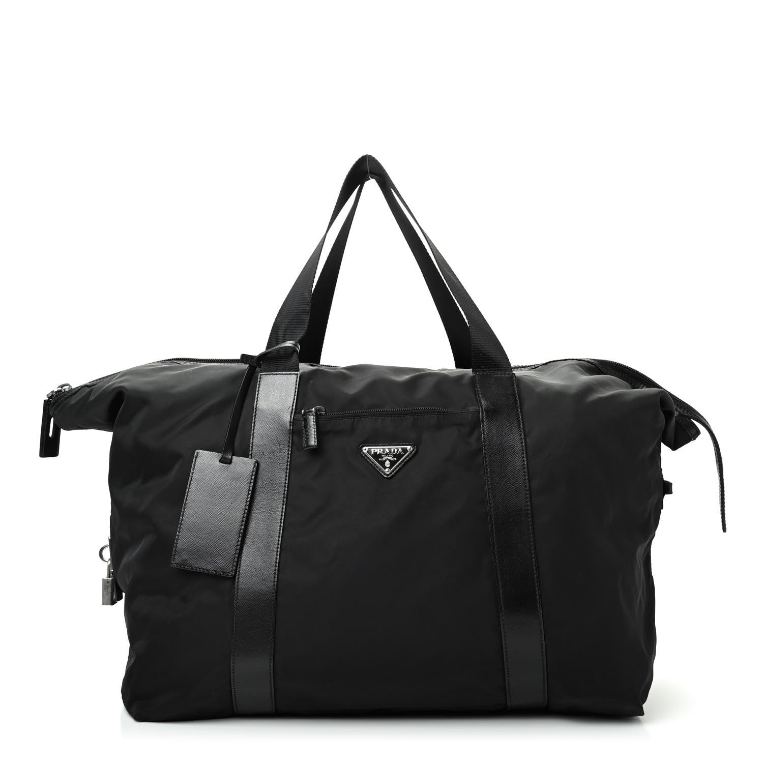 Prada Tessuto Nylon Saffiano Carry On Travel Bag Black 1 of 10
