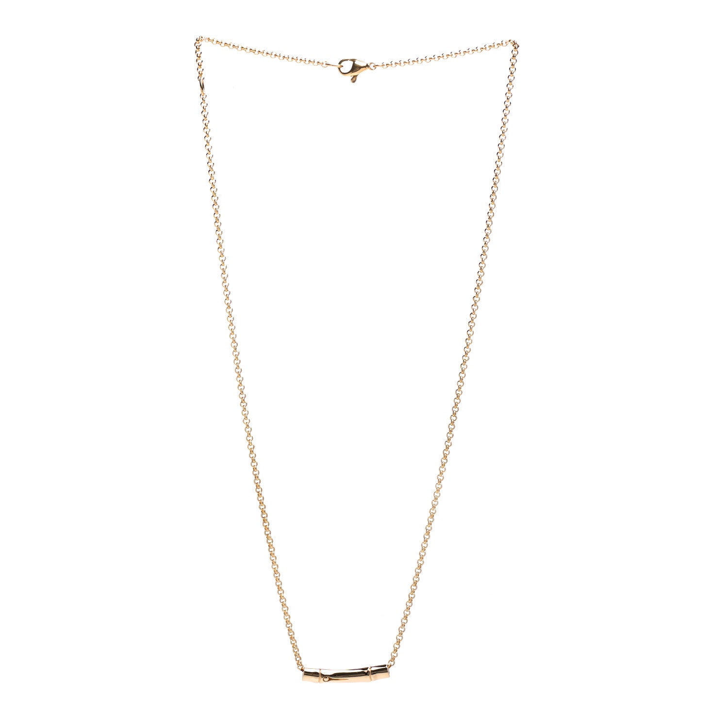 John Hardy 18K Yellow Gold Bamboo Slide Pendant Necklace 3 of 5