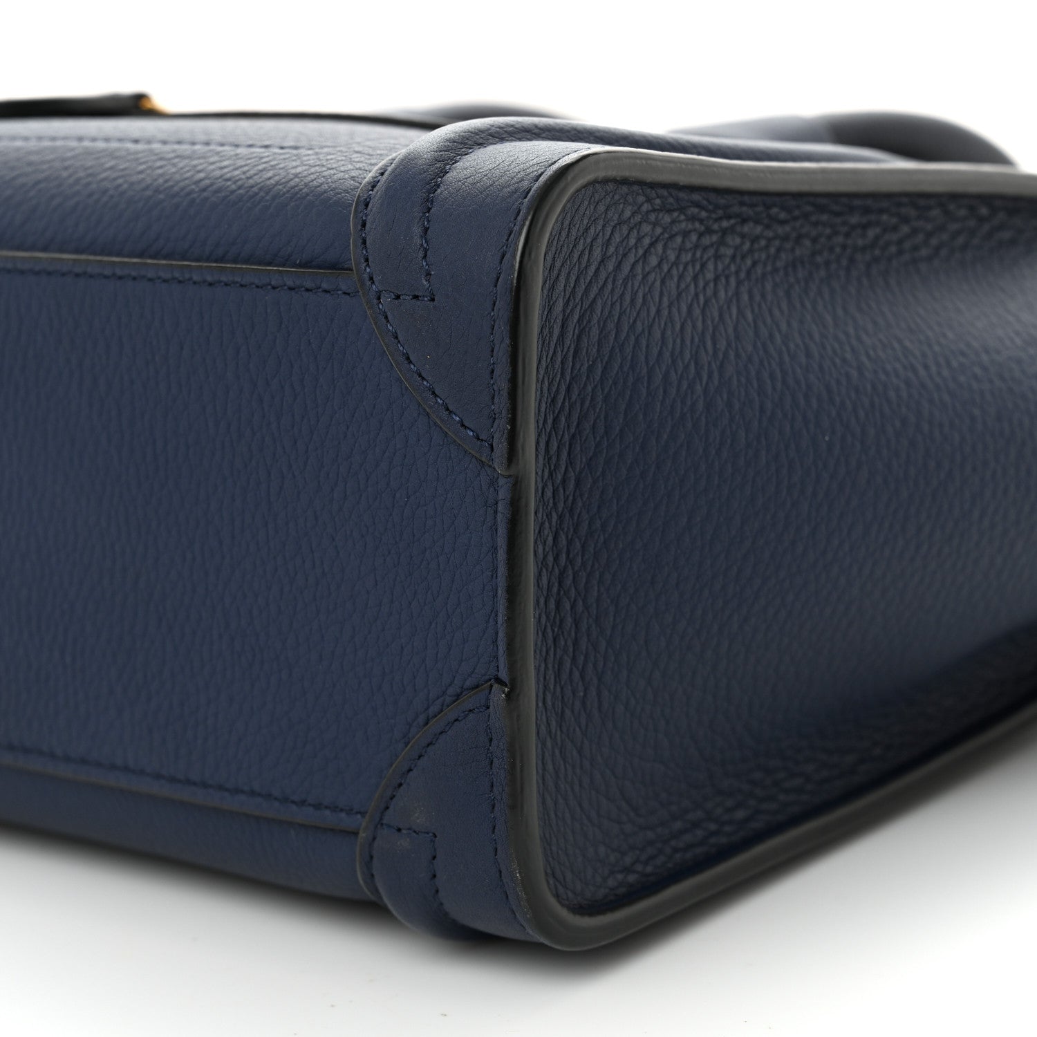 Celine Drummed Calfskin Nano Luggage Marine 10 of 10
