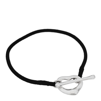 Tiffany Sterling Silver Elsa Peretti Open Heart Silk Cord Bracelet 1 of 3