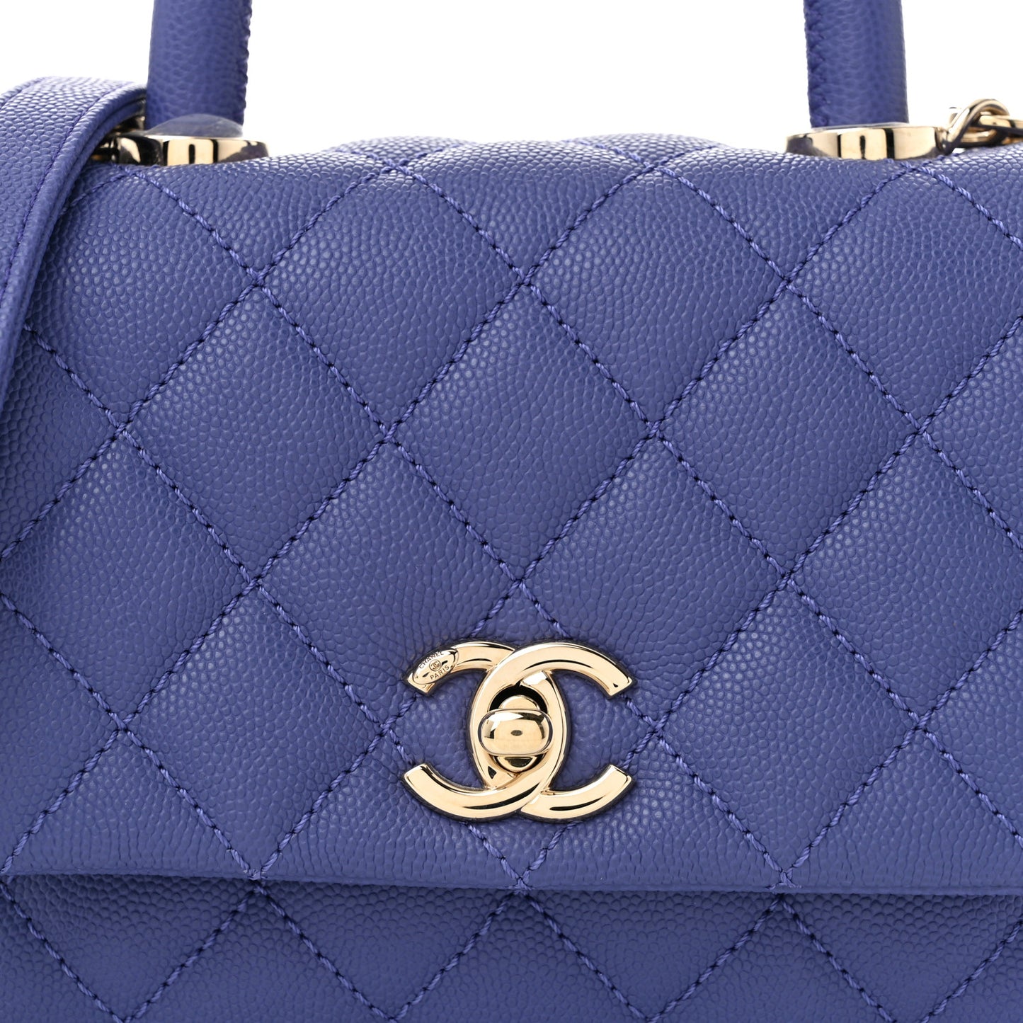 Caviar Quilted Extra Mini Coco Handle Flap Purple