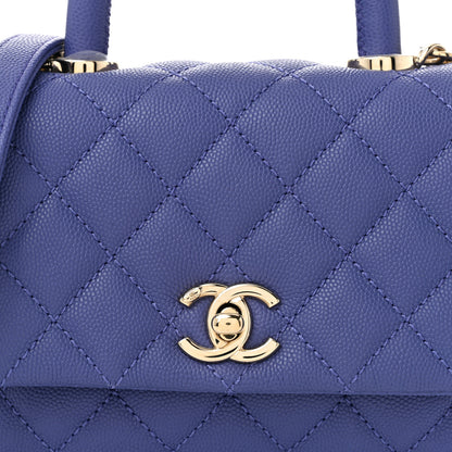 Chanel Caviar Quilted Extra Mini Coco Handle Flap Purple 8 of 11