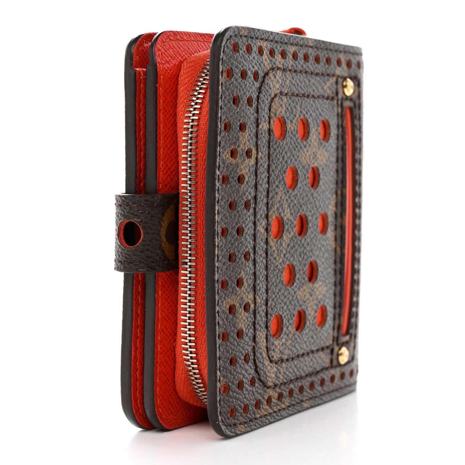 Louis Vuitton Monogram Perforated Compact Zipped Wallet Orange 3 of 11